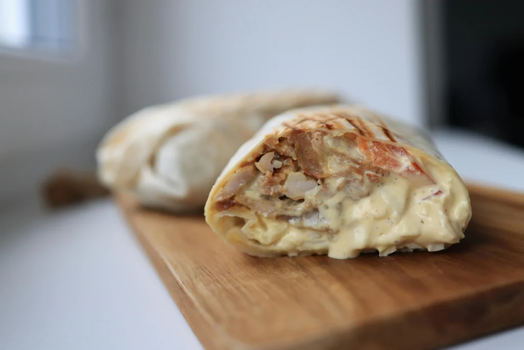 Cheese Garlic Chicken Wraps